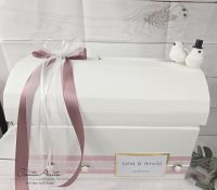 Briefbox - Geschenktruhe - Edle Röschen - Altrosa-Gold